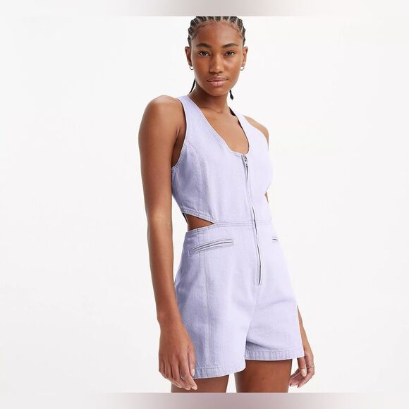 LEVI’S Rydon Cutout Romper in Dusty Persian Violet NWT